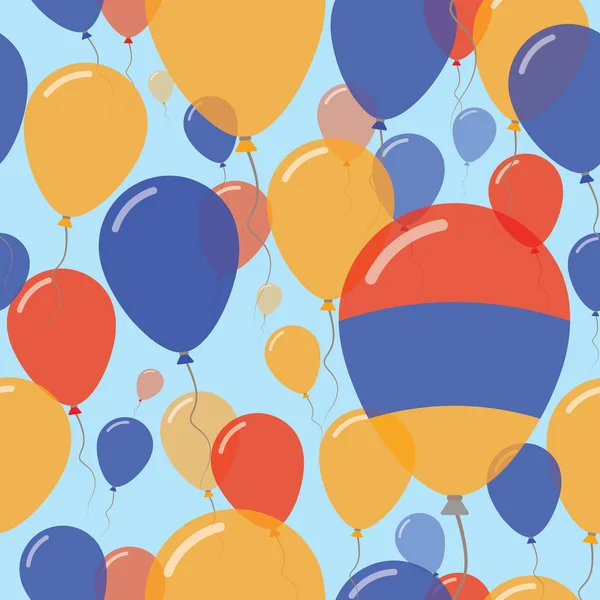 Armenien Nationalfeiertag flache nahtlose Muster fliegen Feier Ballons in den Farben der armenischen Flagge — Stockvektor