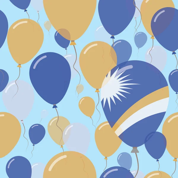 Dia Nacional das Ilhas Marshall Plano Padrão Sem Costura Voando Celebração Balões em Cores de —  Vetores de Stock