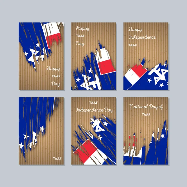 Taaf patriotische Karten zum Nationalfeiertag ausdrucksstarker Pinselstrich in den Nationalflaggenfarben auf Kraft — Stockvektor