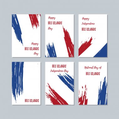 Bes vatansever kartları için Milli Günü ifade fırça darbesi ulusal bayrak renkleri üzerinde Adaları