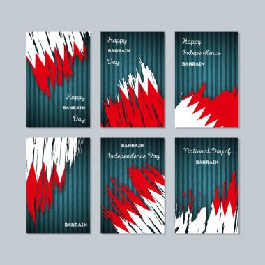Bahreyn vatansever kartları için Milli Günü ifade fırça darbesi kara günü ulusal bayrak renklerde
