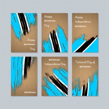 Botsvana vatansever kartları Milli Günü ifade fırça darbesi kraft ulusal bayrak renk için