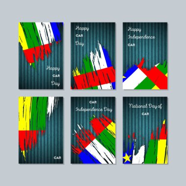 Araba vatansever kartları için Milli Günü ifade fırça darbesi kara günü ulusal bayrak renklerde