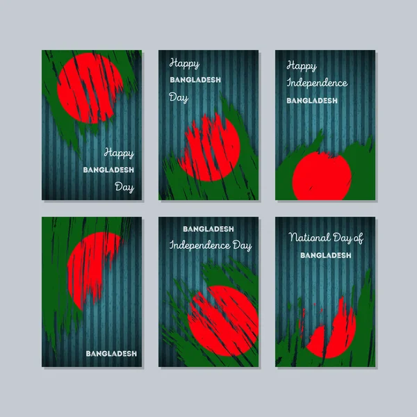Bangladeş vatansever kartları için Milli Günü ifade fırça darbesi kara günü ulusal bayrak renklerde