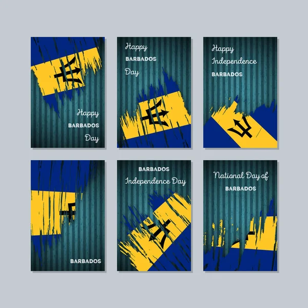 Barbados vatansever kartları için Milli Günü ifade fırça darbesi kara günü ulusal bayrak renklerde