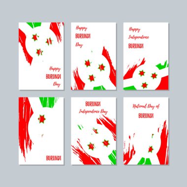 Burundi vatansever kartları Milli Günü ifade fırça darbesi beyaz Milli bayrak renk için