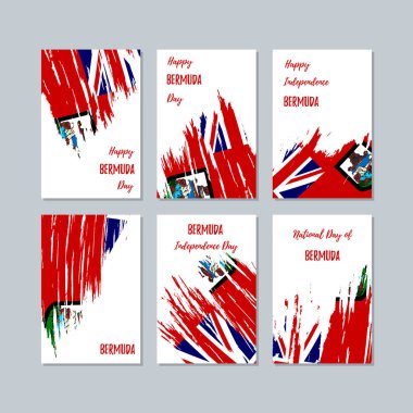 Bermuda Milli Günü ifade fırça darbesi beyaz Milli bayrak renk için vatansever kartları