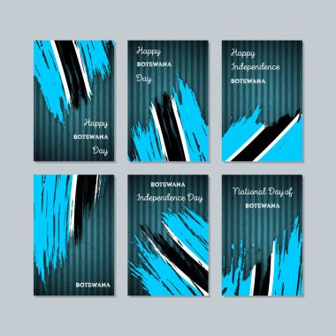 Botsvana vatansever kartları için Milli Günü ifade fırça darbesi kara günü ulusal bayrak renklerde