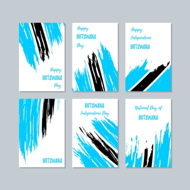 Botsvana vatansever kartları Milli Günü ifade fırça darbesi beyaz Milli bayrak renk için