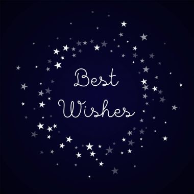 En iyi dileklerimle tebrik kartı rastgele sabit yıldız rastgele sabit yıldız derin mavi arka plan