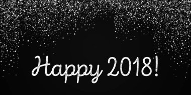 Happy 2018 tebrik kartı Amazing sabit yıldızlar arka plan Amazing sabit yıldız siyah