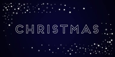 Noel tebrik kartı rastgele sabit yıldız rastgele sabit yıldız derin mavi arka plan