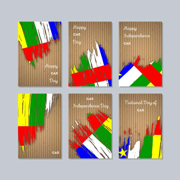 Araba vatansever kartları için Milli Günü ifade fırça darbesi kraft kağıt üzerinde ulusal bayrak renklerde