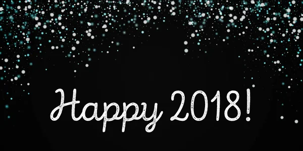 Happy 2018 tebrik kartı güzel yağan kar arka plan siyah güzel yağan kar