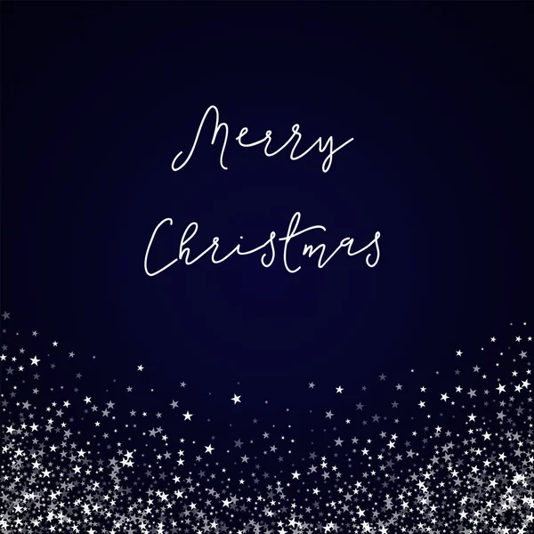 Boldog karácsonyt üdvözlőlap csodálatos hulló csillagok csodálatos hulló csillagok-a mély kék háttér — Stock Vector