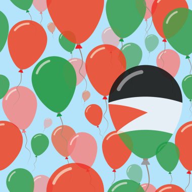 Milli gün düz Seamless Modeli kutlama balonları renkleri uçan Filistin devlet