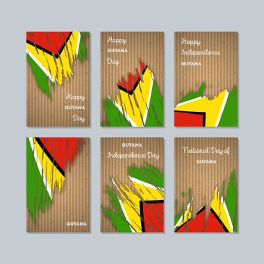 Guyana vatansever kartları Milli Günü ifade fırça darbesi kraft ulusal bayrak renk için