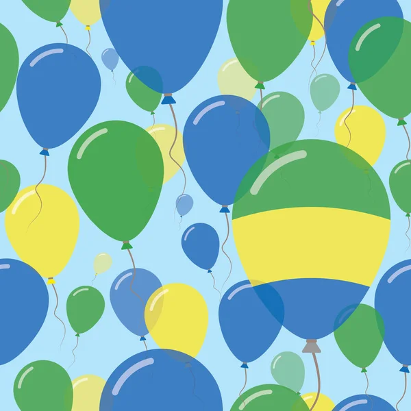 加蓬国庆日平无缝模式飞行庆典气球在加蓬国旗的颜色 — 图库矢量图片