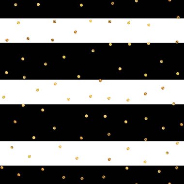 Altın nokta seamless modeli siyah beyaz çizgili arka plan harika degrade altın noktalar üzerinde