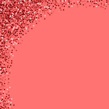Kırmızı altın glitter soyut sol üst köşede kırmızı altın glitter ile pembe arka plan büyük vektör