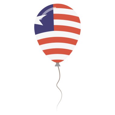 Liberya Cumhuriyeti Ulusal beyaz arka planda Bağımsızlık günü izole balon vatansever renkler