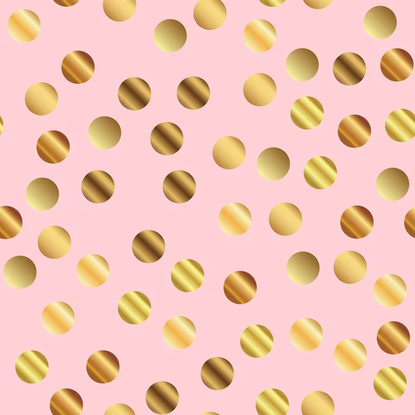 Patrón inconsútil de puntos dorados sobre fondo rosa Gradiente cautivador puntos dorados sin fin al azar — Archivo Imágenes Vectoriales