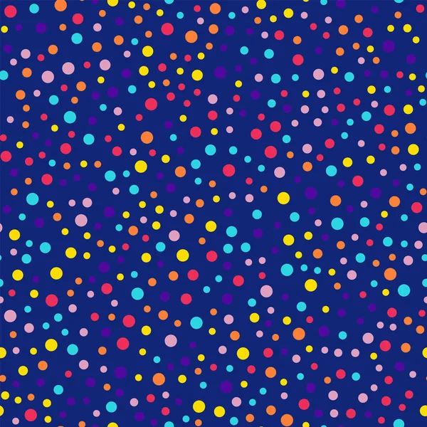 Memphis stili puantiyeli seamless modeli üzerinde koyu mavi arka plan güzel modern memphis polka noktaları