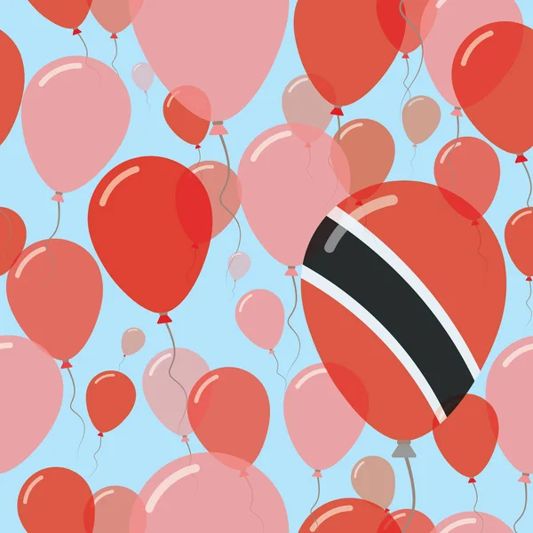 特立尼达和多巴哥国庆平无缝模式飞行庆典气球的颜色 — 图库矢量图片