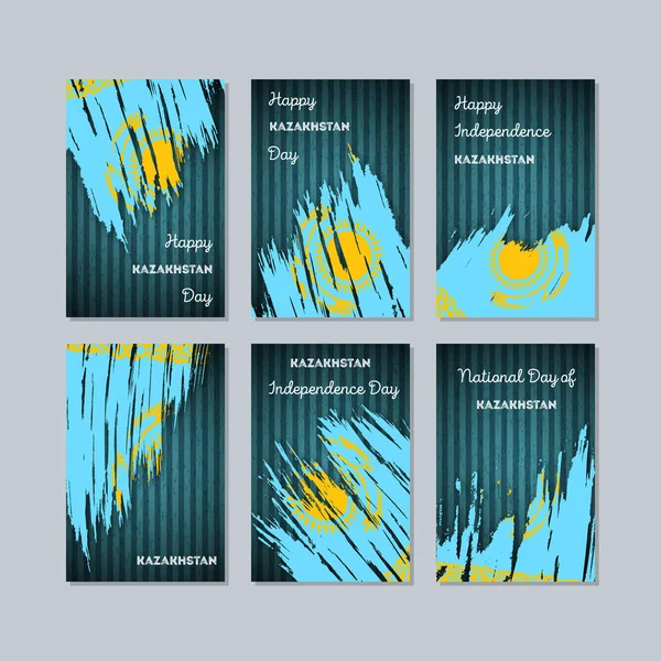 Kazakistan Milli Günü ifade fırça darbesi kara günü ulusal bayrak renklerde için vatansever kartları