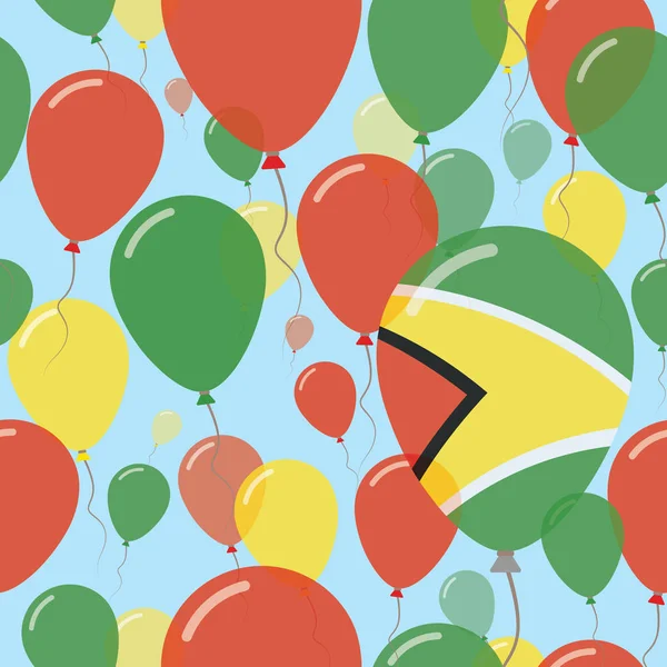 Guyana ulusal gün düz Seamless Modeli kutlama balonları Guyana bayrak renkleri uçan