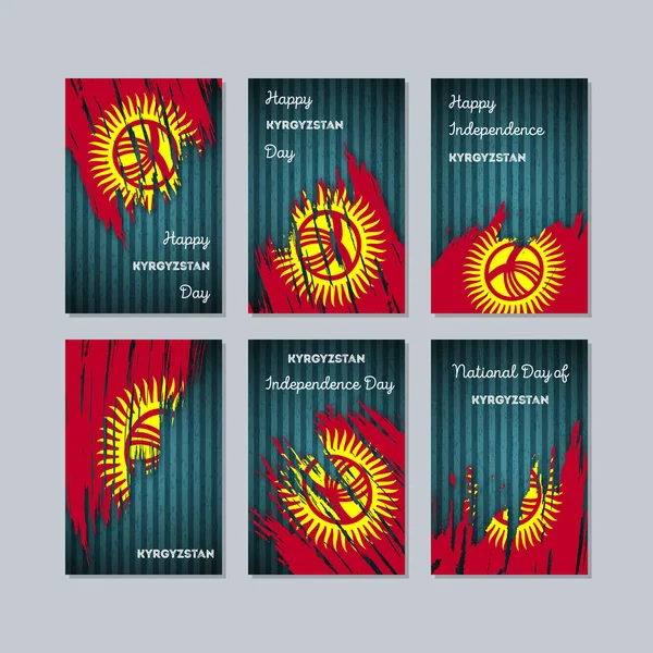 Kırgızistan vatansever kartları için Milli Günü ifade fırça darbesi kara günü ulusal bayrak renklerde