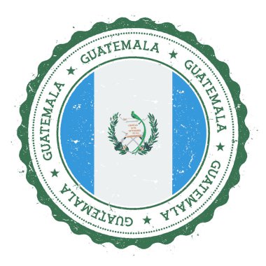 Grunge rubber stamp with Guatemala flag Vintage travel stamp with circular text stars and national clipart