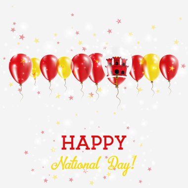 Gibraltar Bağımsızlık günü pırıl pırıl vatansever Poster Mutlu Bağımsızlık günü kartıyla Gibraltar