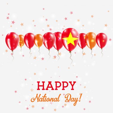 Vietnam Bağımsızlık günü pırıl pırıl vatansever Poster Mutlu Bağımsızlık günü kartı Vietnam bayraklı