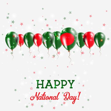 Bangladeş Bağımsızlık günü pırıl pırıl vatansever Poster Mutlu Bağımsızlık günü kartı ile Bangladeş