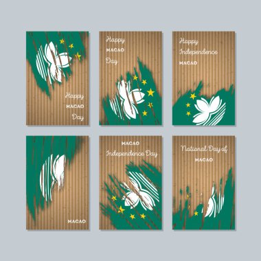 Makao vatansever kartları Milli Günü ifade fırça darbesi kraft ulusal bayrak renk için