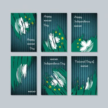 Makao vatansever kartları için Milli Günü ifade fırça darbesi kara günü ulusal bayrak renklerde