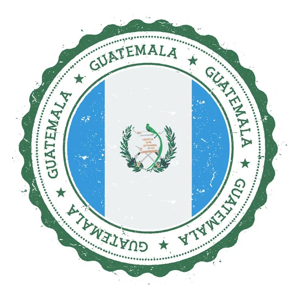 Sello de goma grunge con bandera de Guatemala Sello de viaje vintage con estrellas de texto circular y nacional — Vector de stock