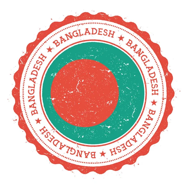 Sello de goma grunge con bandera de Bangladesh Sello de viaje vintage con estrellas de texto circular y — Archivo Imágenes Vectoriales