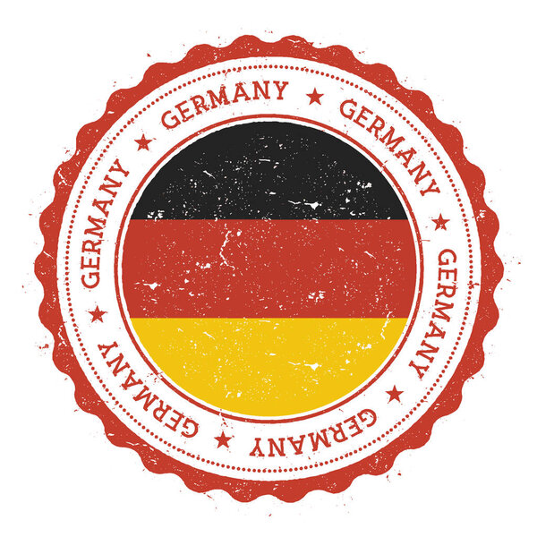 Grunge rubber stamp with Germany flag Vintage travel stamp with circular text stars and national
