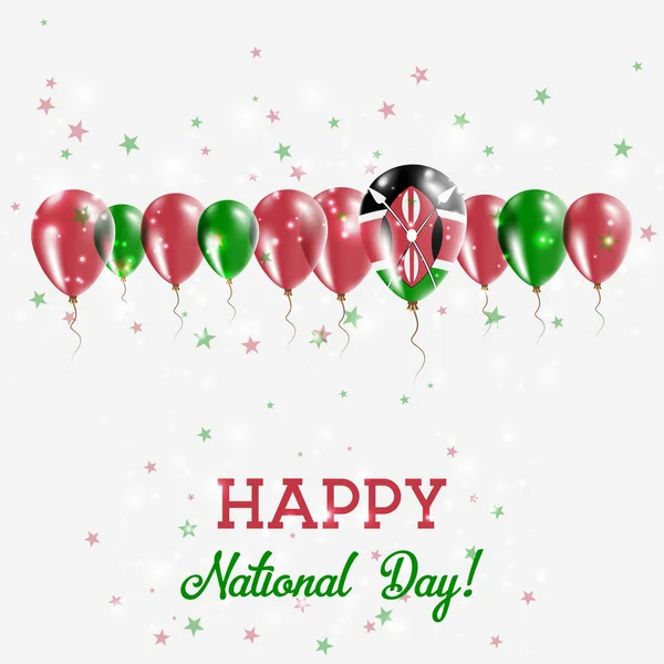 Kenya Bağımsızlık günü pırıl pırıl vatansever Poster Mutlu Bağımsızlık günü kartı Kenya bayraklı