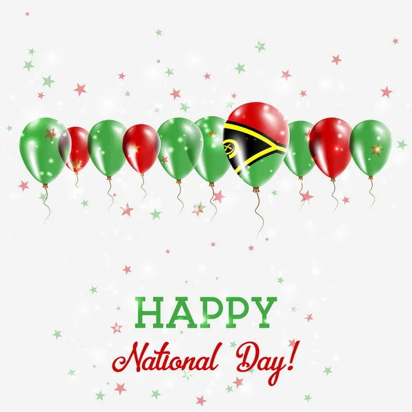 Vanuatu Bağımsızlık günü pırıl pırıl vatansever Poster Mutlu Bağımsızlık günü kartı Vanuatu bayraklı