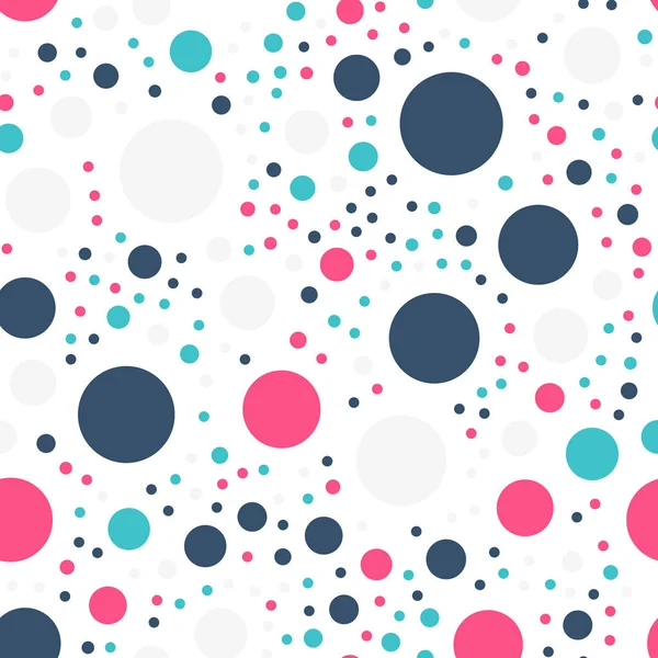 Färgglada prickar sömlösa mönster på vit 19 bakgrund underbara klassiska färgglada prickar — Stock vektor