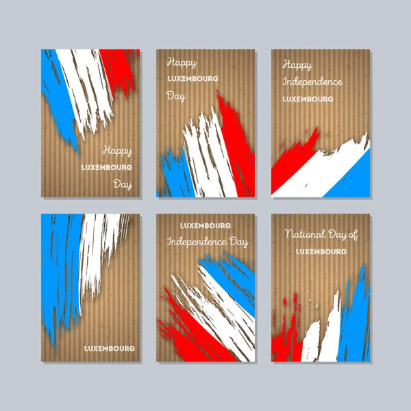 Lüksemburg Milli Günü ifade fırça darbesi ulusal bayrak renk için vatansever kartları