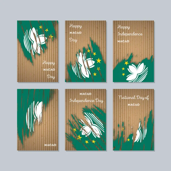 Makao vatansever kartları Milli Günü ifade fırça darbesi kraft ulusal bayrak renk için