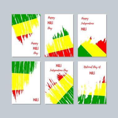 Milli Günü ifade fırça darbesi ulusal bayrak renk beyaz kart için mali vatansever kartları
