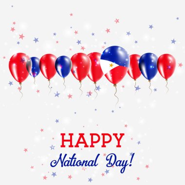 Filipinler Bağımsızlık günü pırıl pırıl vatansever Poster Mutlu Bağımsızlık günü kartı ile