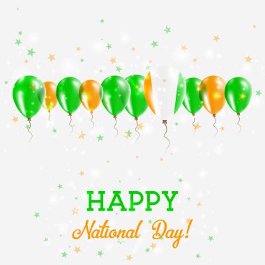 Fildişi Sahili Bağımsızlık günü pırıl pırıl vatansever Poster Mutlu Bağımsızlık günü kartıyla Cote