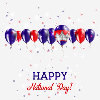 Kamboçya Bağımsızlık günü pırıl pırıl vatansever Poster Mutlu Bağımsızlık günü kartı Kamboçya ile