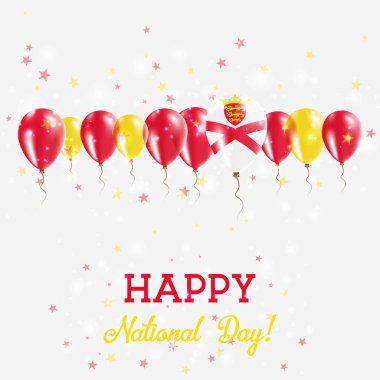 Jersey Bağımsızlık günü pırıl pırıl vatansever Poster Mutlu Bağımsızlık günü kartı Jersey bayraklı